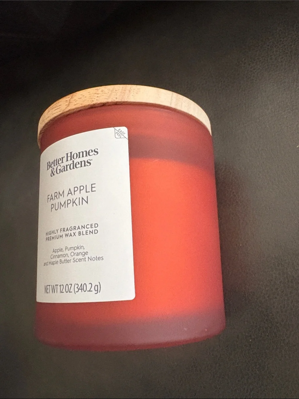 Better Homes And Gardens Red Farm Apple Pumpkin Scented Candle with Wood Lid